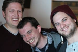 Die audioguideMe Jungs sind immer für ein Spaß zu haben: (v.l.n.r.) Hannes Wirtz, Paul Bekendorf, Christoph Tank