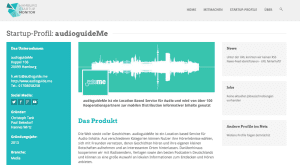 AudioguideMe im Hamburg Startup Monitor.
