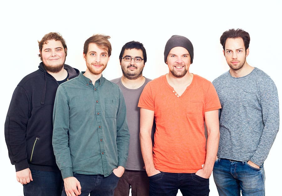 Das knowhere Team:(v.l.n.r.) Sebastian Schmitt, Robert Weber, Benjamin Steiniger, Patrick Zimmermann, Markus Bröcker