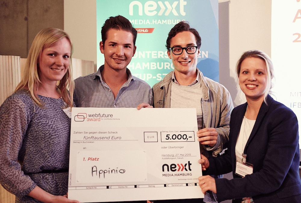 Der erste Preis des Webfuture Awards geht in diesem Jahr an appinio (Bild: nextmedia.Hamburg)