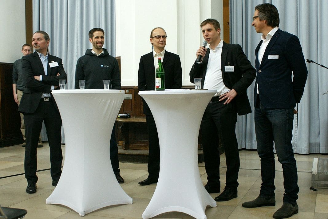 Heiko Milde (Innovationsstarter), Johannes Jacubeit (connected-health), Christian Bennefeld (eBlocker), Hendrik Matenaar (Innovationsstarter), Ralf Priemer (Channel Pilot)