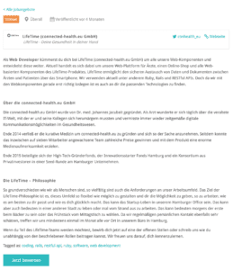 Entwickler? Schwer zu kriegen. So sucht Lifetime bei uns nach einem Web-Developer.