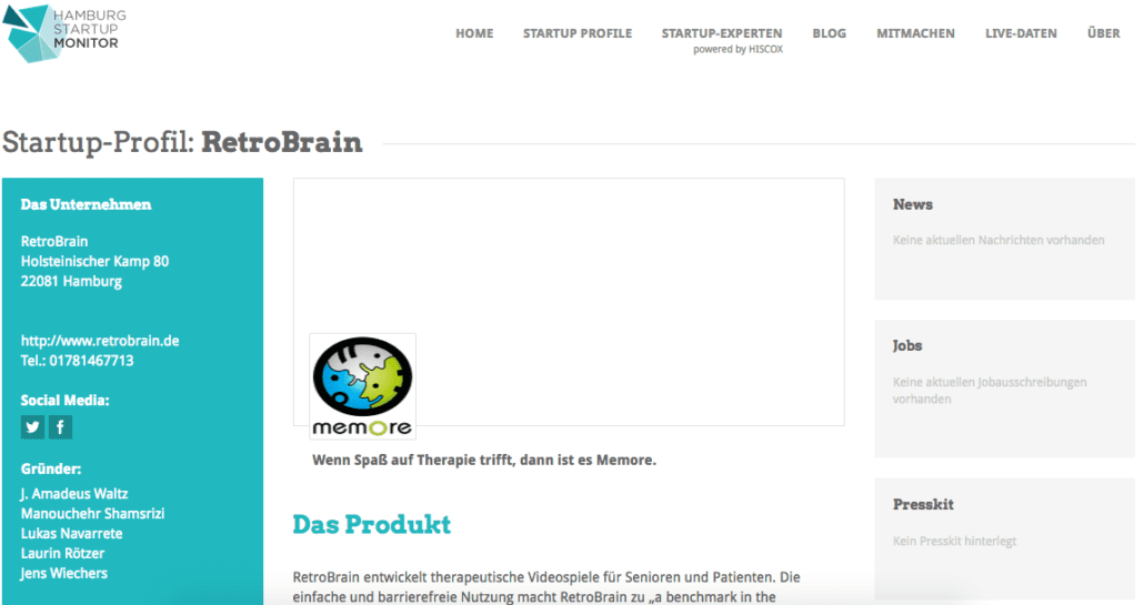 Das Monitorprofil von RetroBrain