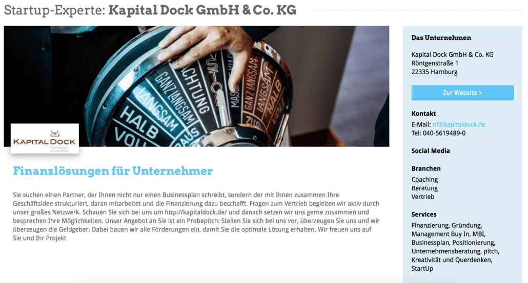 Das Expertenprofil von Kapital Dock