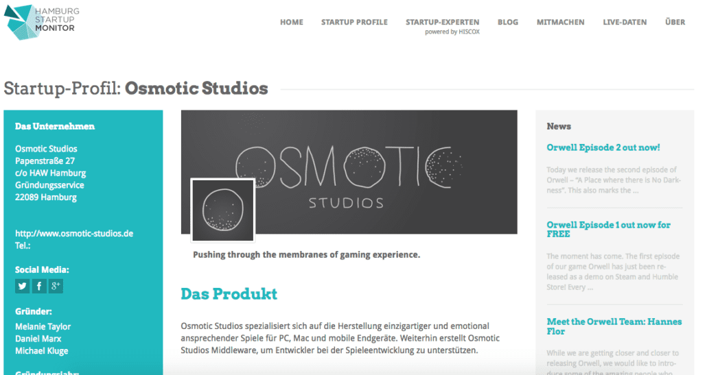 Das Monitorprofil von Osmotic Studios