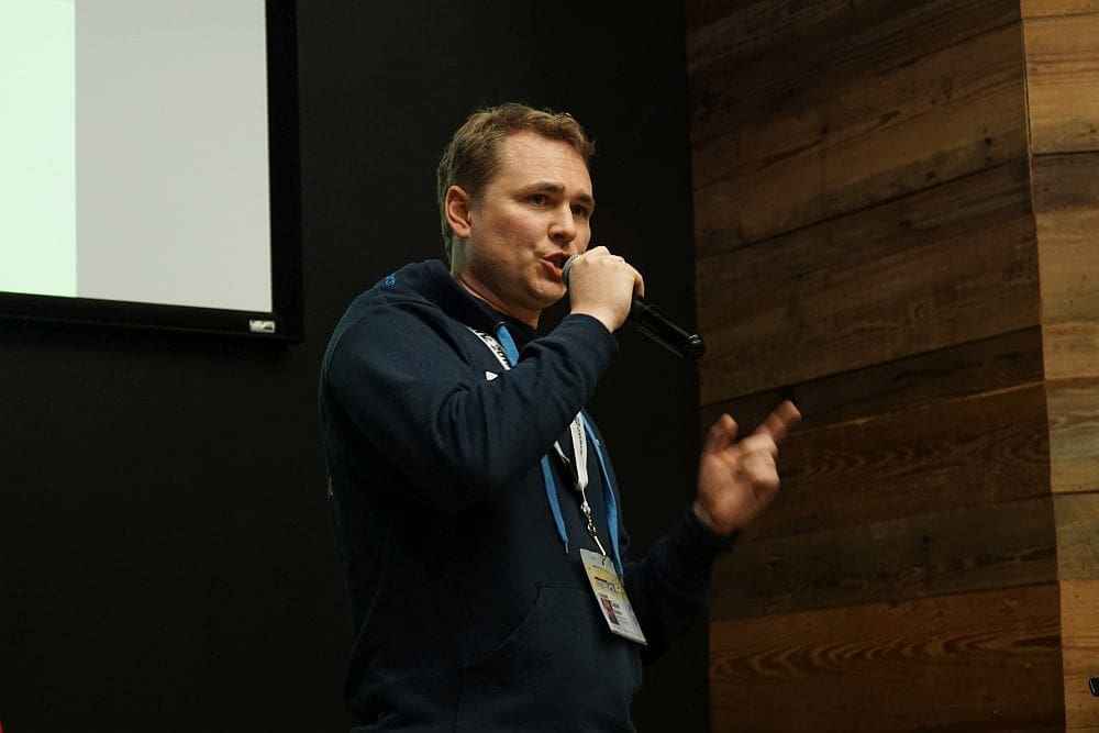 JOBMATCH.ME-Gründer Daniel Stancke, hier bei einem Pitch im Rahmen der SXSW 2019. JOBMATCH.ME wird auch 2020 zu unserer Delegation gehören, die zur SXSW nach Austin, Texas fährt.