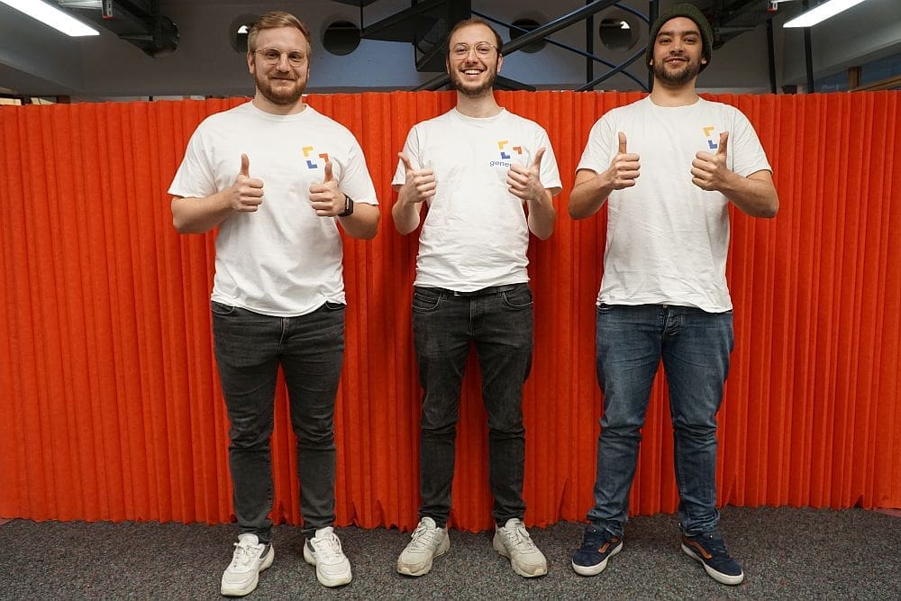 Daumen hoch: Bei Philip Schenk, Cedrik Dudek und Paul Coch, den Gründern von Generato, läuft es bisher gut.
