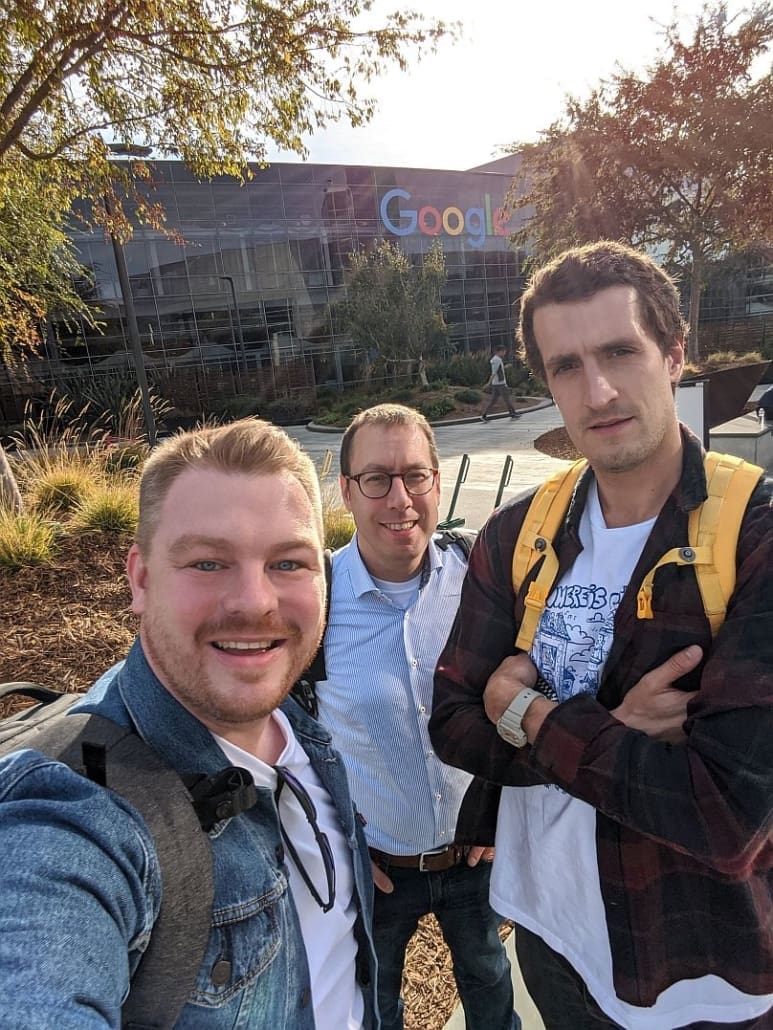Nuuk zu Besuch bei Google in Mountain View: Alexander Köhn (CEO), Nils Kassube (CEO) und Martin Sinn (Head of Assistant Technologies). (Foto: Nuuk)