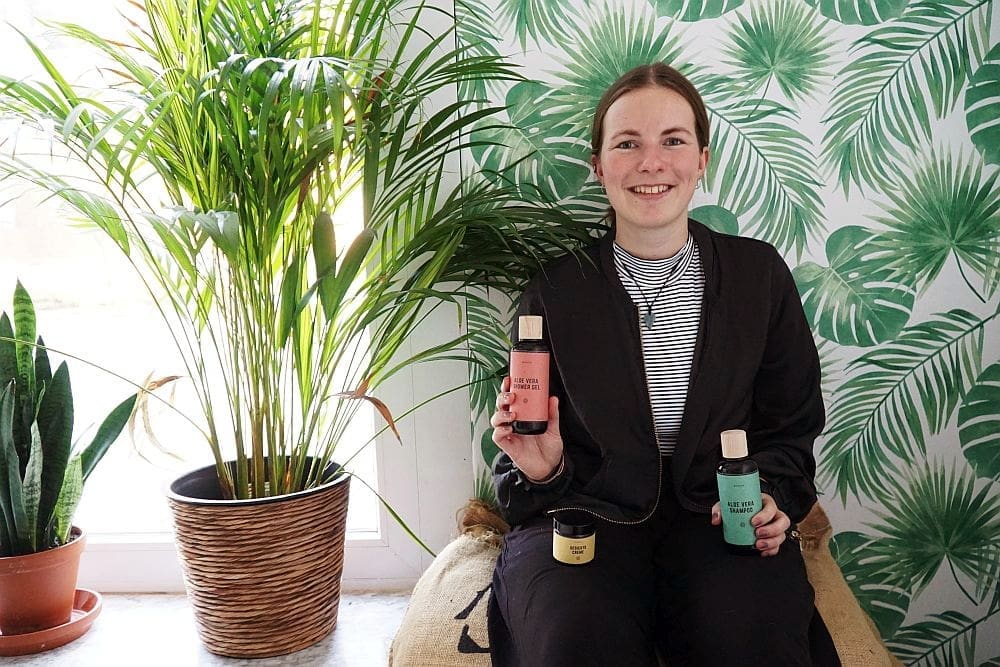 Bonda-Gründerin Annika Spilker. Das Foto entstand offensichtlich nicht in Guatemala, sondern im Impact Hub Hamburg. Einen Schnupperaufenthalt dort hatten ihr die Kolleginen und Kollegen von Amazon geschenkt.