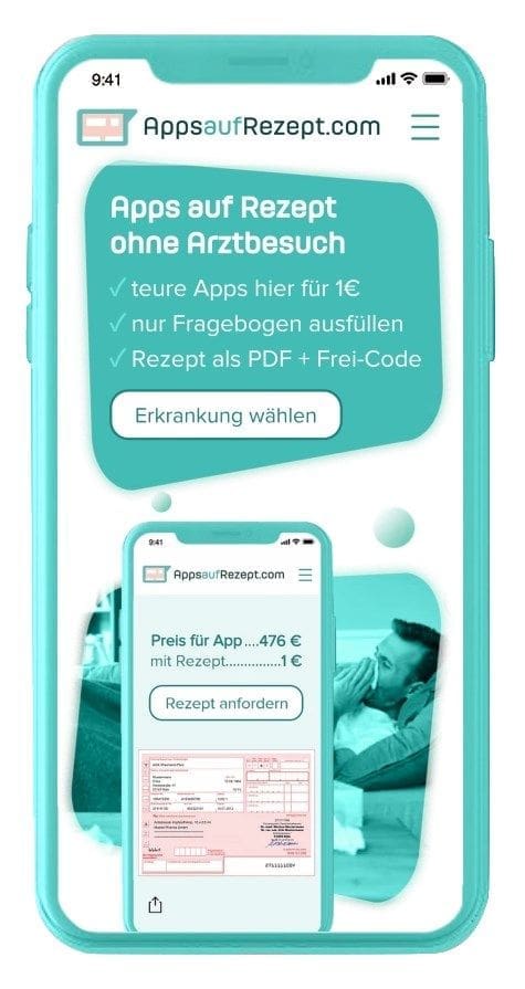 AppsAufRezept.com Handy-Screenshot /Foto: Dr. Ansay AU-Schein GmbH