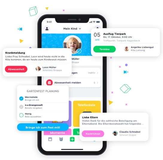 Mit der Kindy-App lässt sich kommunizieren und organisieren.