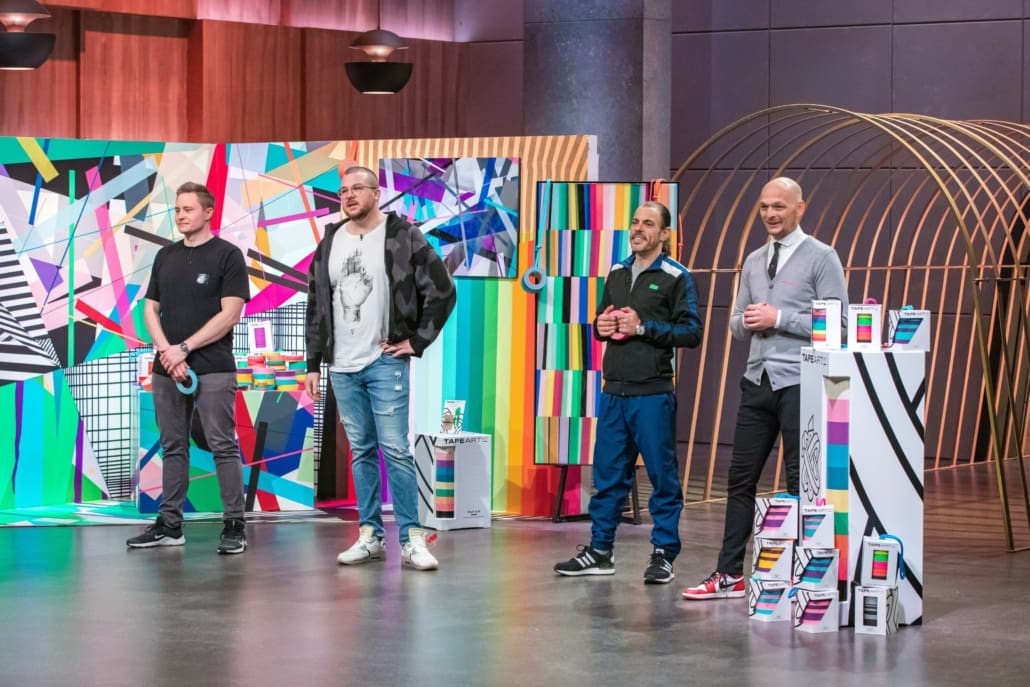 Stephan Meissner, Nicolas Lawin, Mohamed Ghouneim und Timm Benjamin Zolpys wollen Tape Art massentauglich machen.