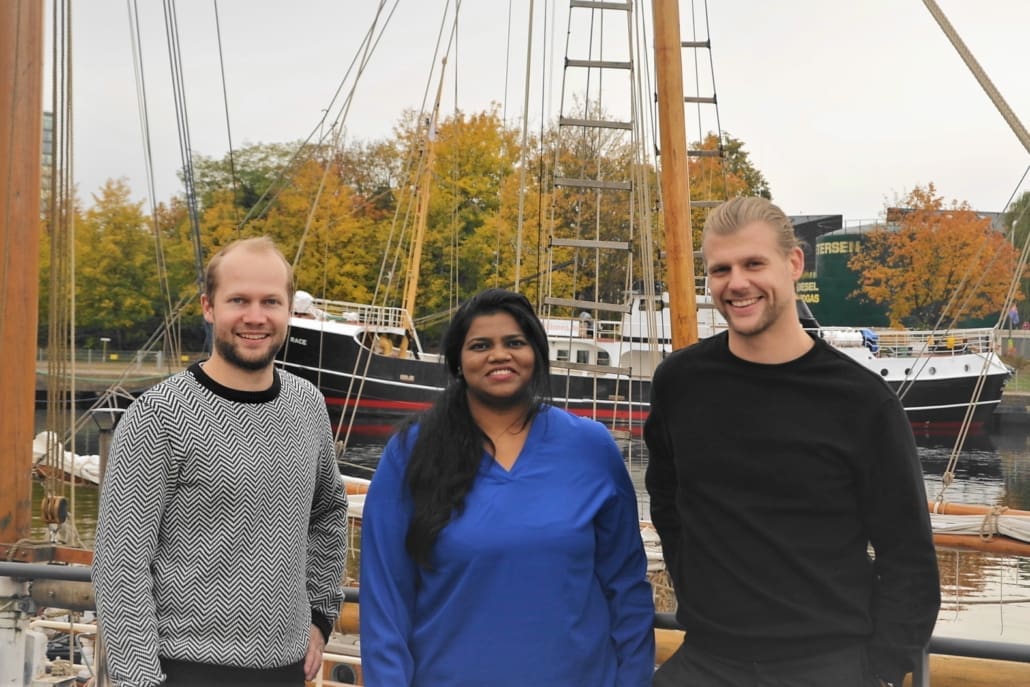 Das Gründungstrio von KONVOI:  Heinz Luckhardt, Divya Teja Settimali und Alexander Jagielo. 