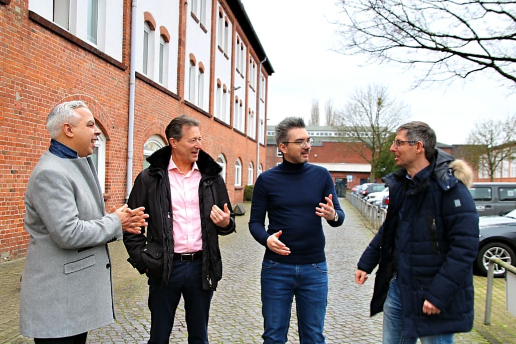 Marcus Forrest (CSO), Carsten Werner (Director Real Estate), Marcel Höke (COO & CFO) und Ralf Baumann (CEO & CTO), das Führungsteam von Immozy.