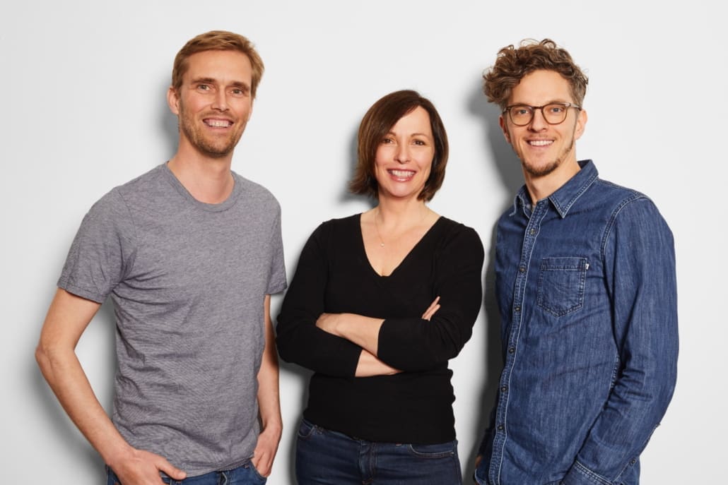 Das Gründungstrio von pryntad: Philipp Wolde, Anja Visscher und Martin Kaltwasser