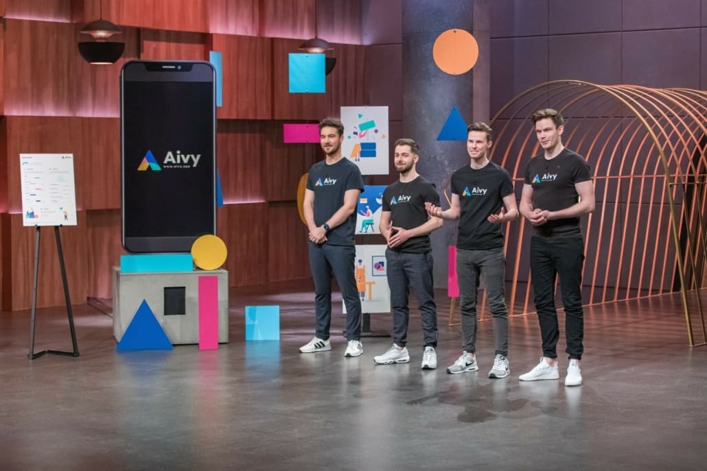 David Biller, Arbnor Raci, Florian Dyballs und Boas Bamberger betreiben mit Aivy Talentsuche auf die spielerische Art.