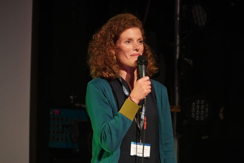 Fabiola Hochkirchen von AUXXO hielt die Keynote bei Female StartAperitivo.