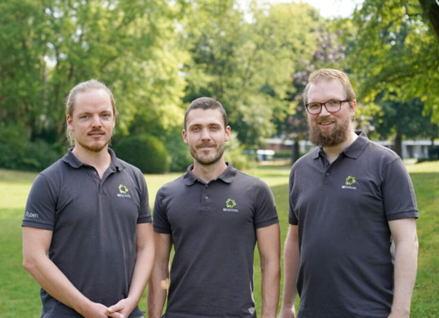Die Gründer von 3D Spark, Ruben Meuth, Dr. Fritz Lange und Dr. Arnd Struve