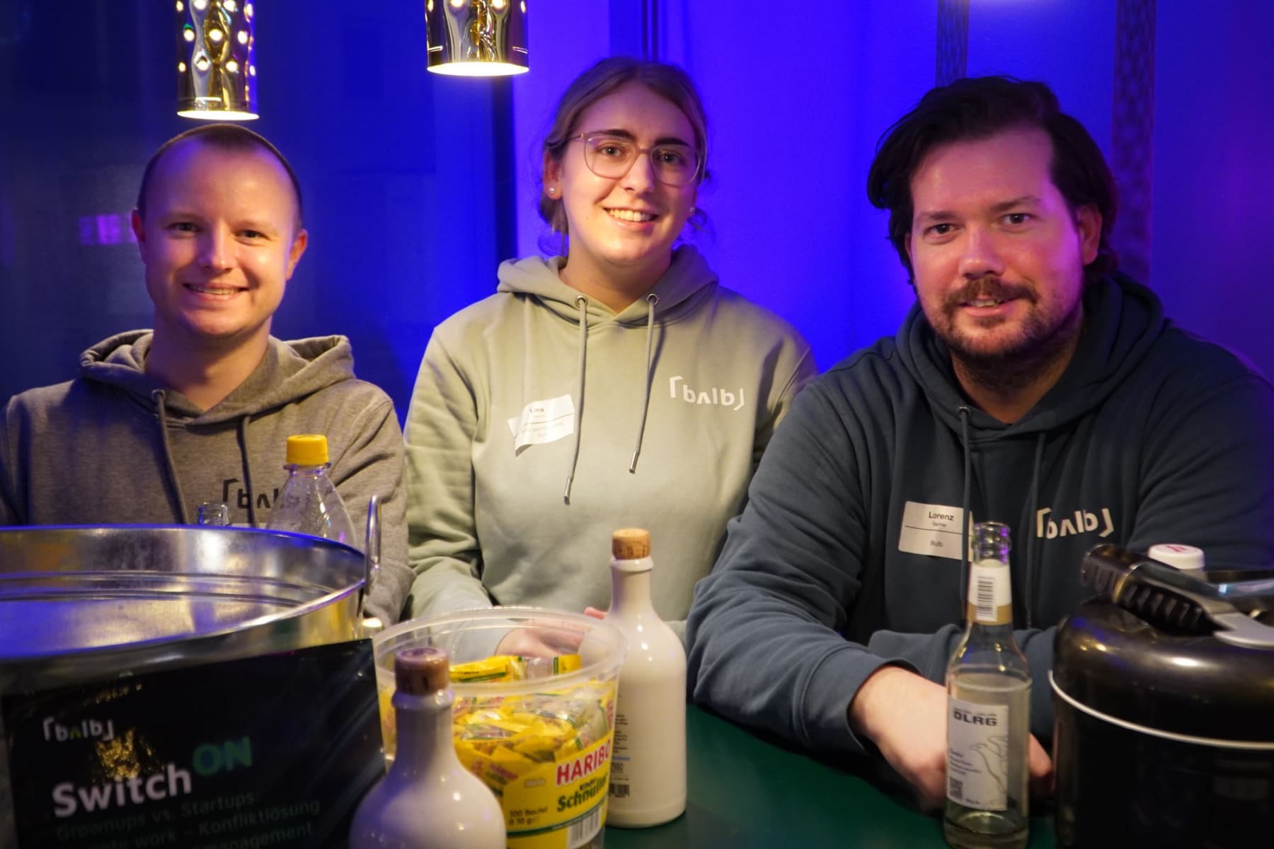 Drei vom Team bulb: Christian Ströder, Lina Warnke und Lorenz Sacher