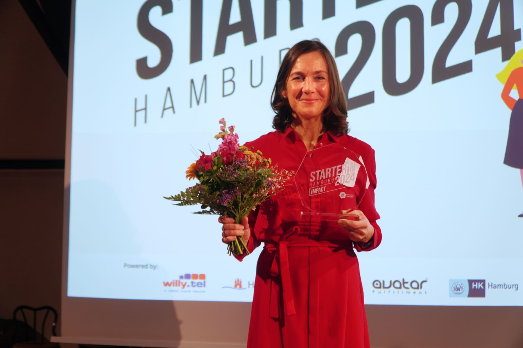 Gewinnerin in der Kategorie "Impact" bei der STARTERiN Hamburg 2024: Prof. Dr. Pia Wülfing von PINK! gegen Brustkrebs.