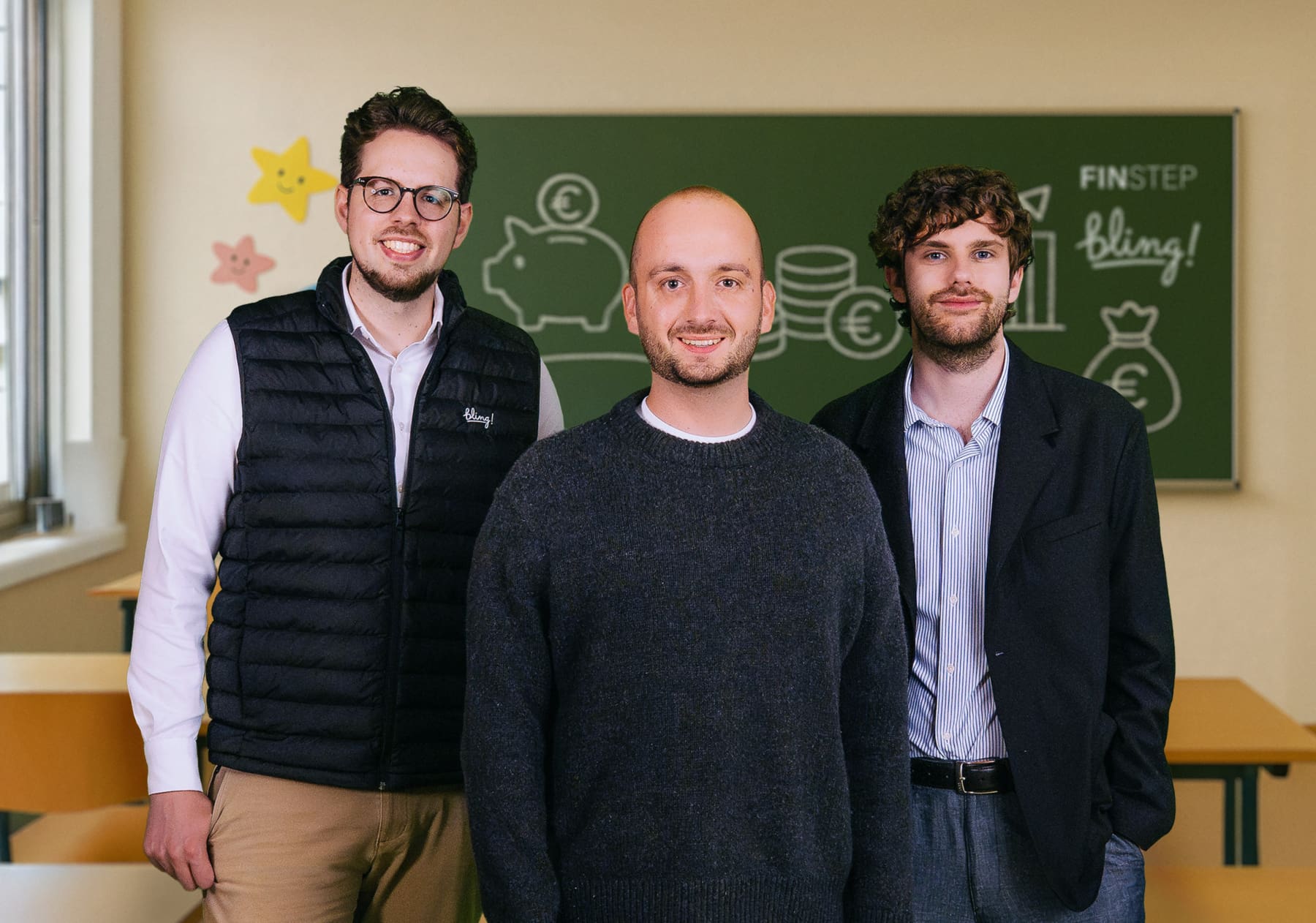 Leon Stephan (Co-Founder & CTO, Bling), Christian Binder (Founder & CEO, Finstep) und Nils Feigenwinter (Co-Founder & CEO, Bling) (Foto: Bling)