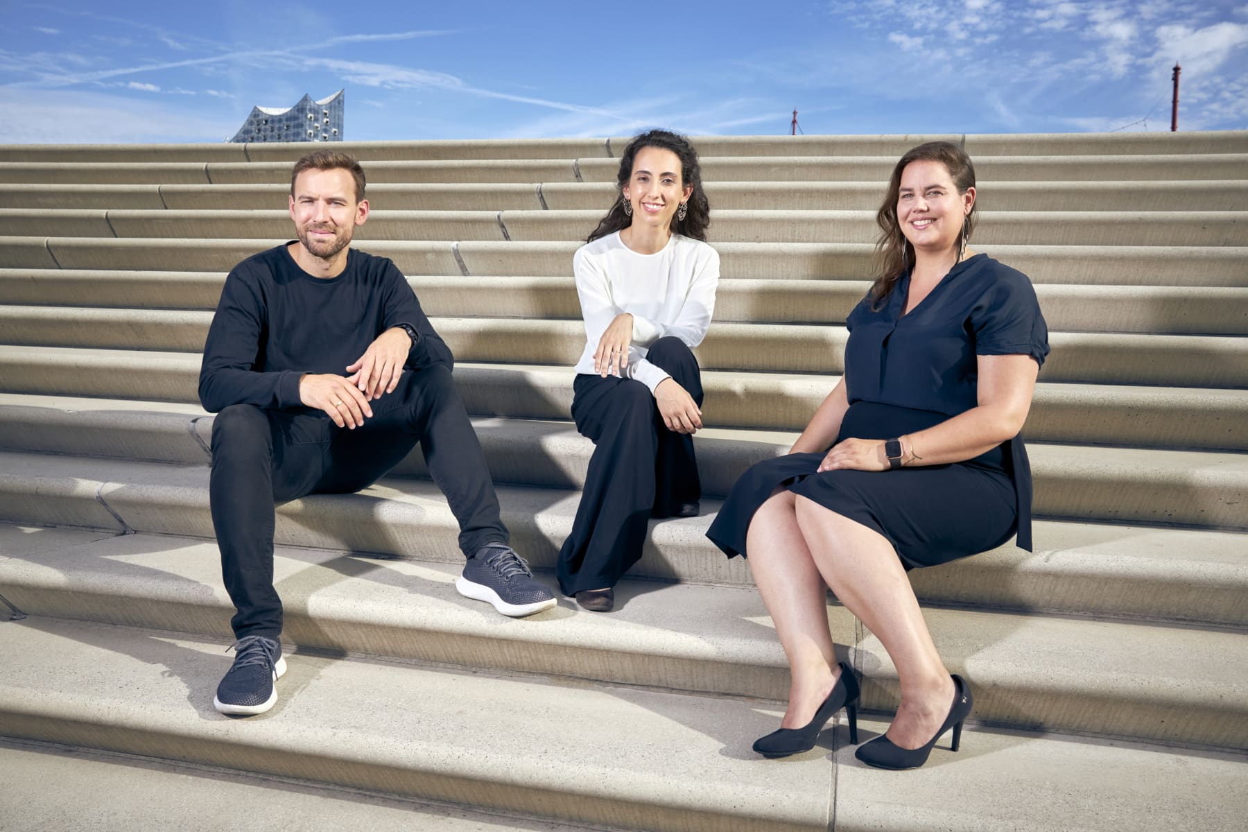 Das Gründungsteam von MicroHarvest: Jonathan Roberz (COO), Luísa Cruz (CTO) und Katelijne Bekers (CEO). (Foto: Christian O. Bruch / Laif)