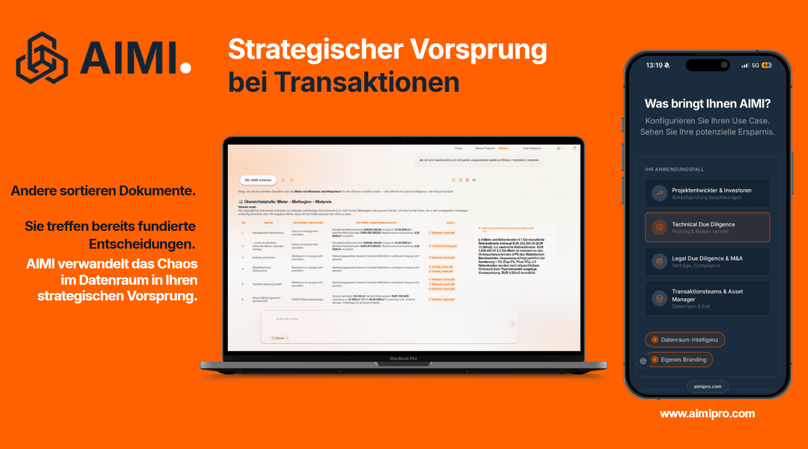 So wirbt AIMI für sein KI-Angebot.